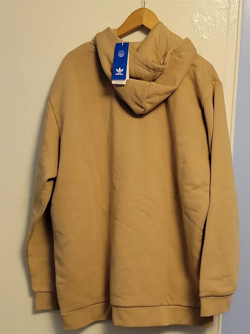 adidas Men's Beige/Tan Trefoil Pullover Hoodie